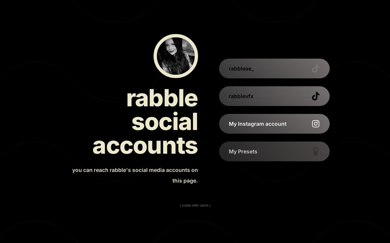 Carrd profile picture for @rabble